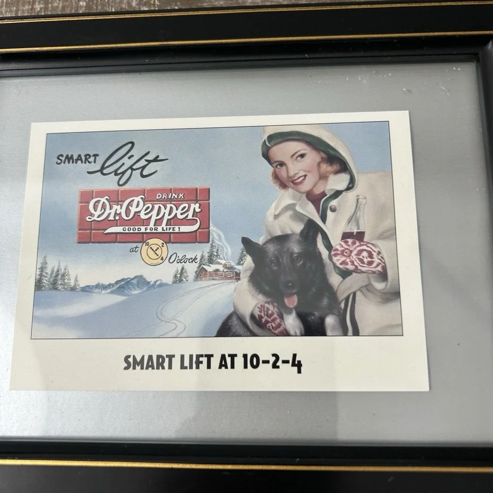 Vintage Framed Dr Pepper Ad 